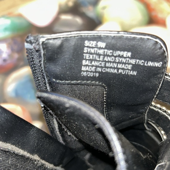 Lane Bryant black ankle boots with silver buckles size 9 wide - Picture 8 of 11